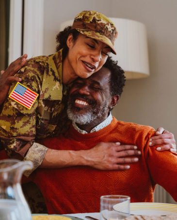 Us Veteran woman homecoming